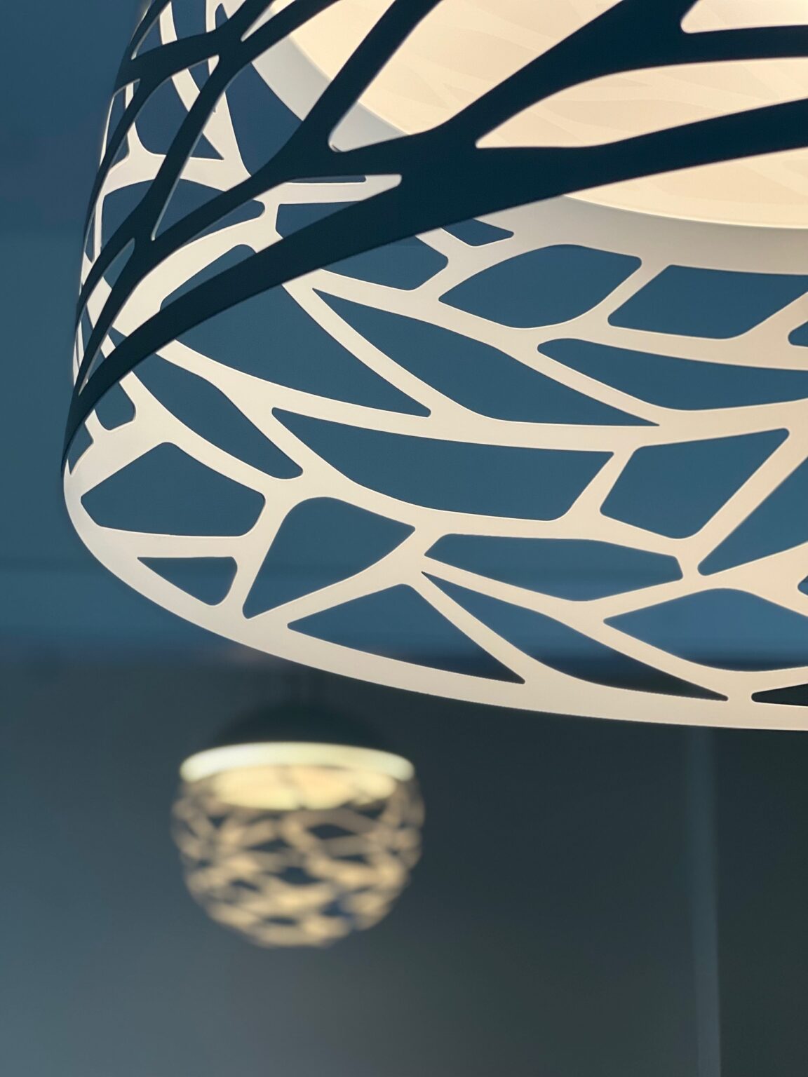 Detail of the cut pattern inside a Lodes Kelly pendant