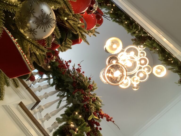 Random Solo glass spheres with Christmas ornaments below