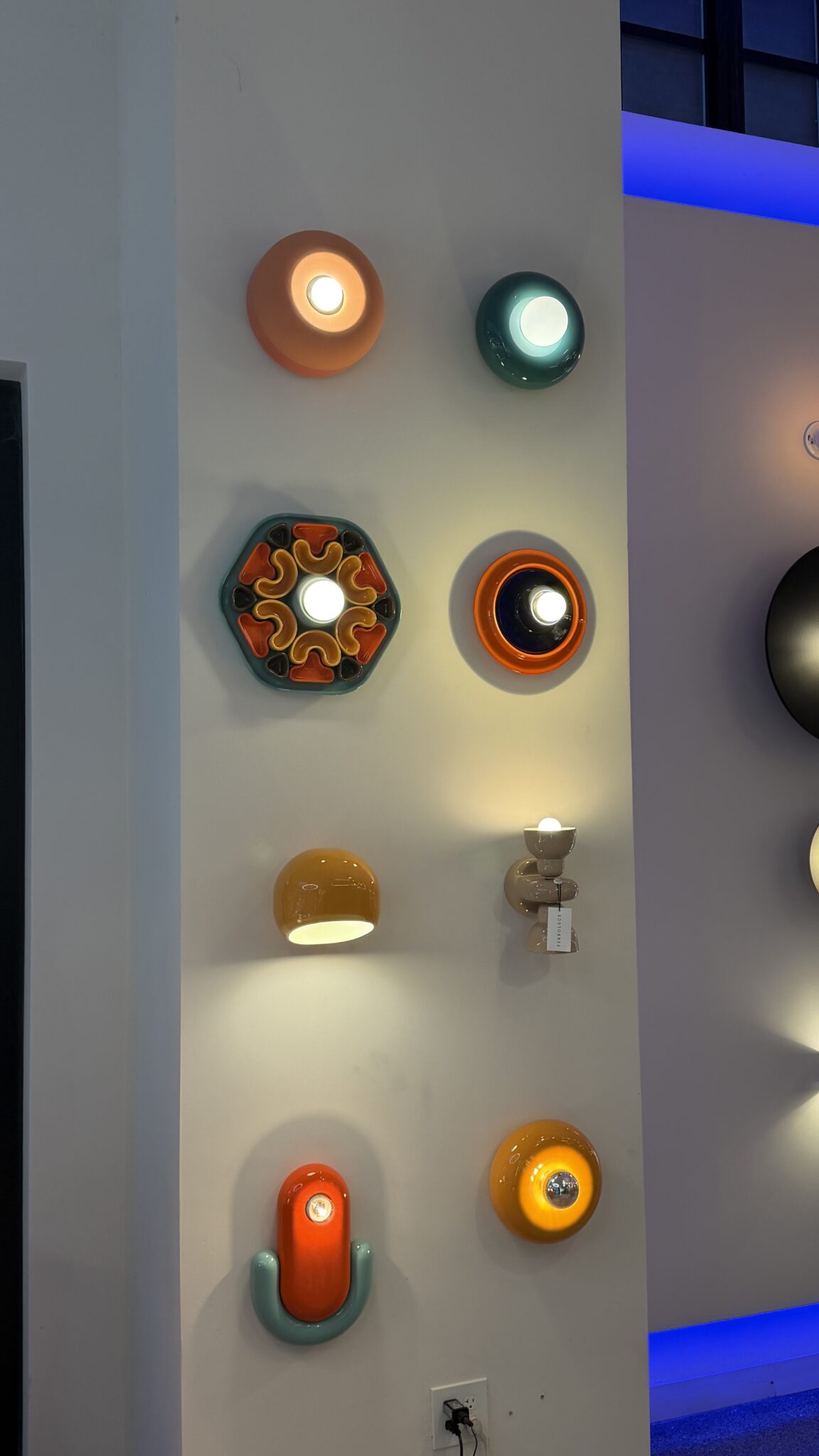 Ferroluce ceramic wall lights on display at Switch Lighting & Design
