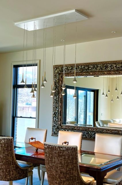Rain cluster over a dining table