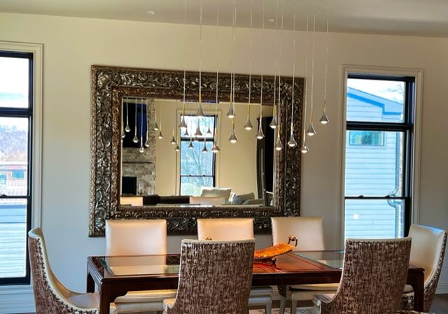Rain cluster reflected in a carved mirror